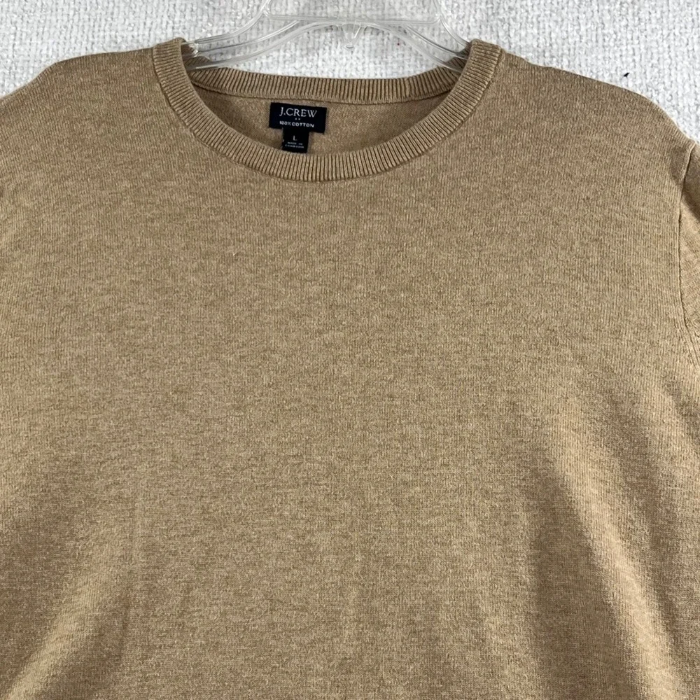 J. Crew Tan‎ Cotton Crewneck Long Sleeve Sweater Men's Size L